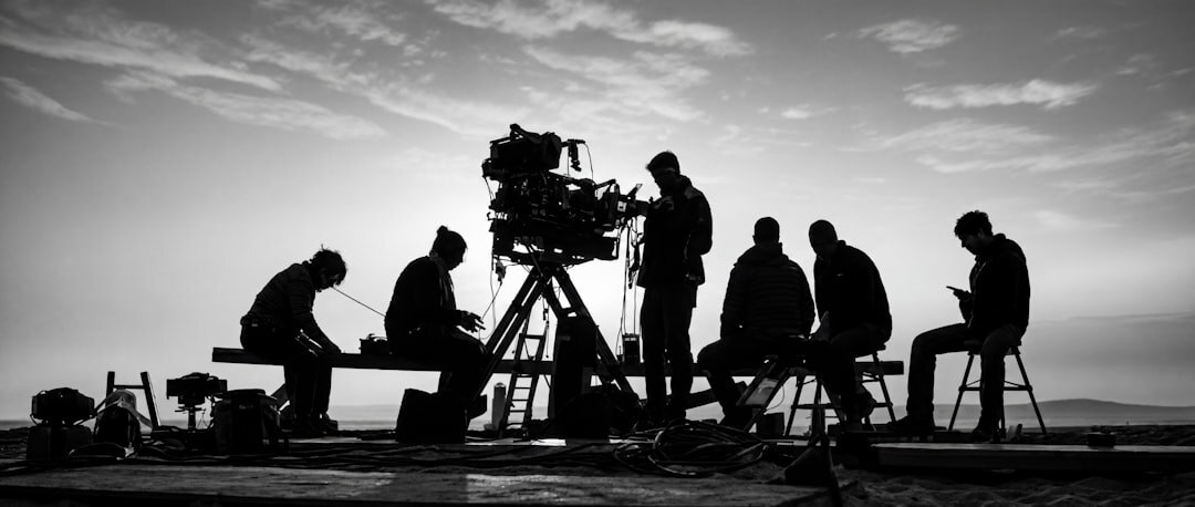 film crew shooting outdoors