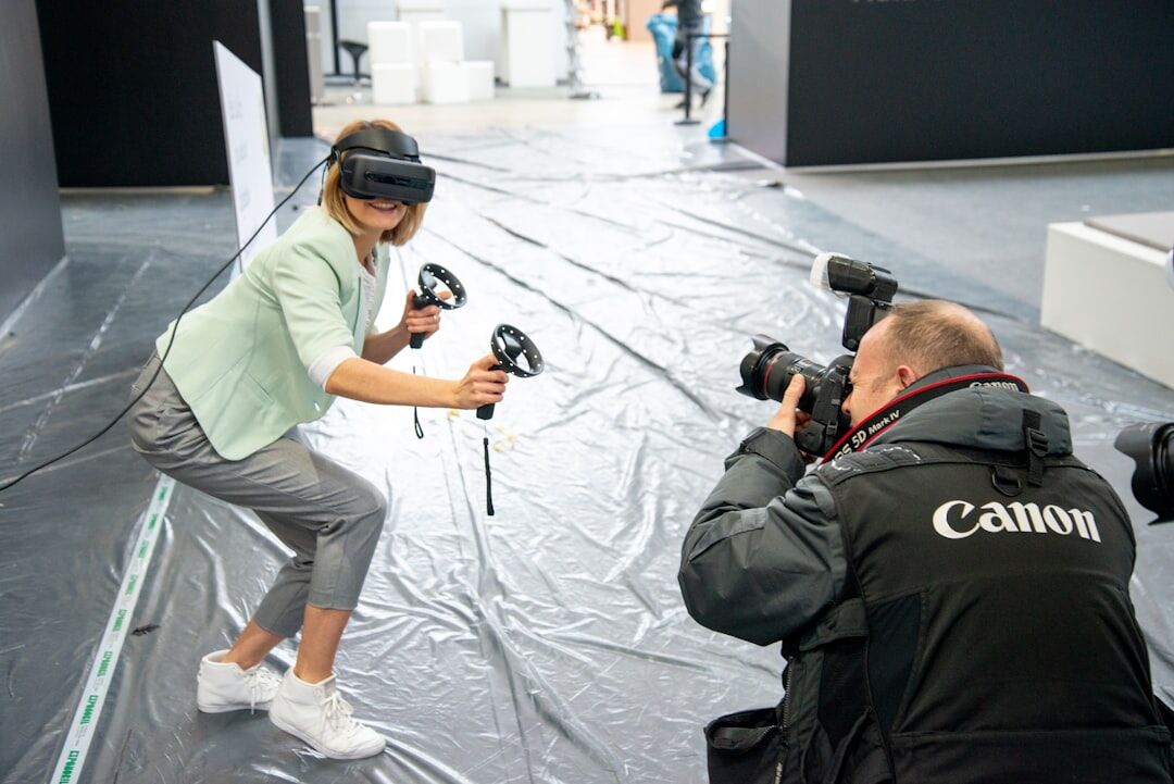filmmaker using VR headset