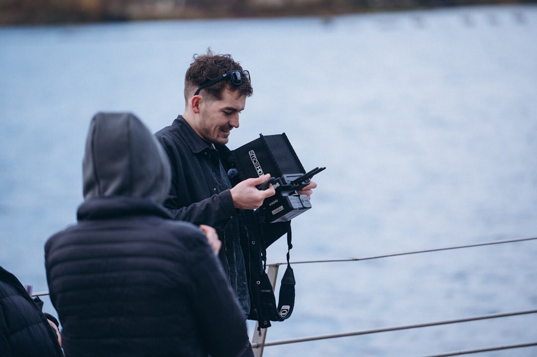 film crew filming outdoors